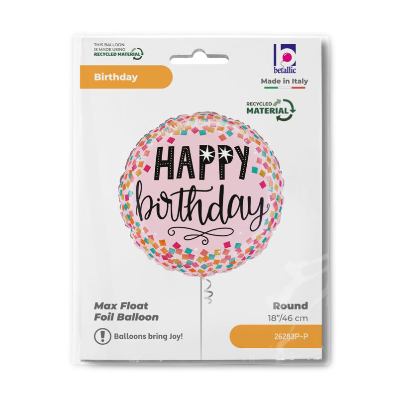 Folija Pink Confetti Birthday