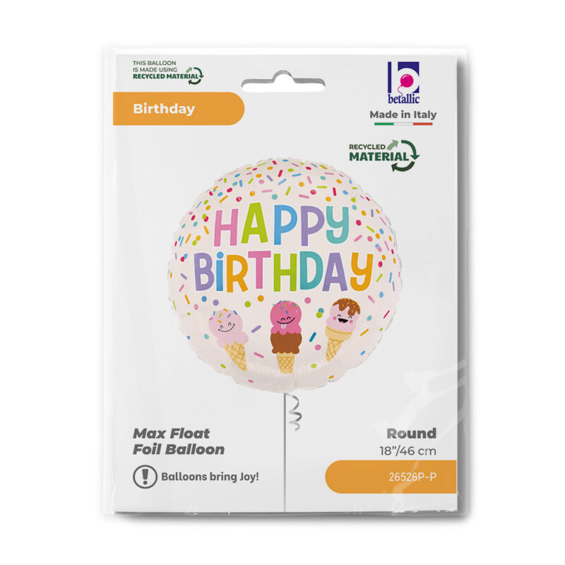 Folija  Happy BDay Ice Cream Cone