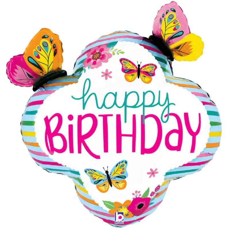 Folija Happy Birthday Leptiri