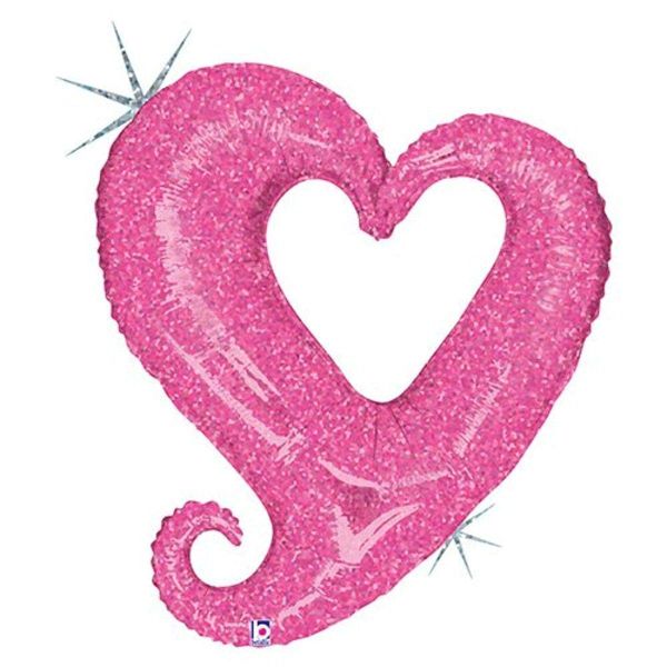 Folija Šuolje srce roze gliter